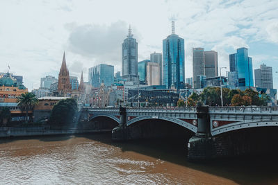 Bridge over river in city