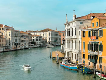 View of the grand canal from ponte dell'accademia on a sunny february day