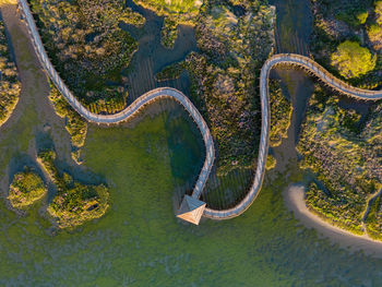 High angle view of road