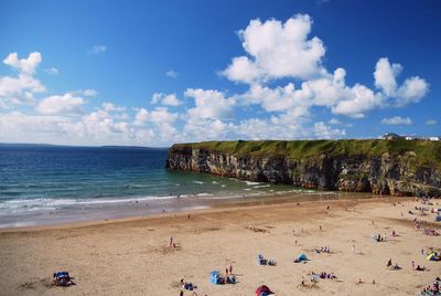 Scenic view of beach against sky