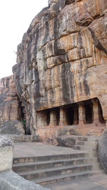 Low angle view of rock formation