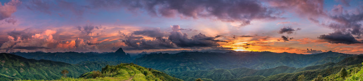 Panoramic view of dramatic sky during sunset