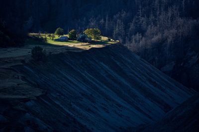 Rock formations on landscape