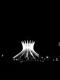 Low angle view of crowd at night