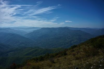 Scenic view of mountains against sky