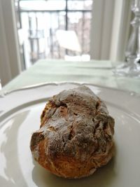 Close-up of bread in plate