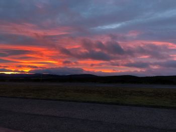 Scenic view of landscape against sky during sunset