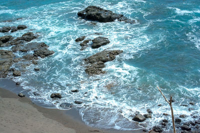 High angle view of beach