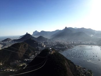 Cityscape with mountains in background