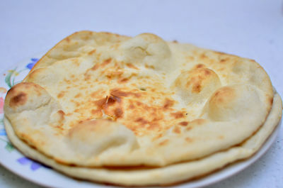 Close-up of flat bread in plate