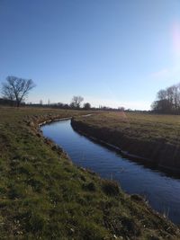 Scenic view of river against clear sky