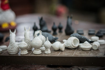 Close-up of chess pieces