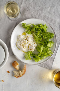 High angle view of food on table