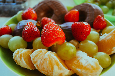 Close-up of strawberries in bowl