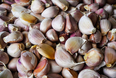 Full frame shot of onions for sale at market