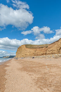 Scenic view of beach against sky