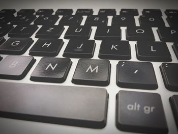 Close-up of computer keyboard