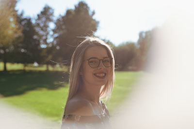 Portrait of smiling young woman