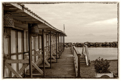 Boardwalk leading to built structure