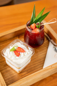 Close-up of food on table