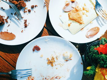 High angle view of food on table