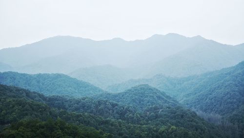 High angle view of mountains against sky