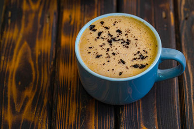 Close-up of coffee on table