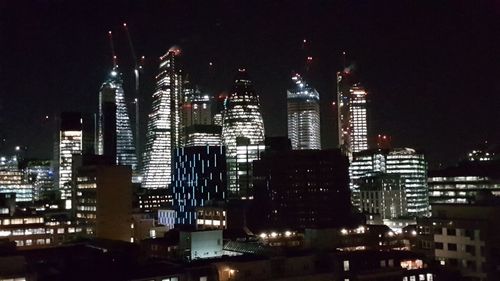 Illuminated city at night