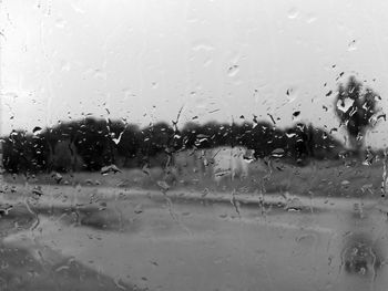 Full frame shot of raindrops on glass window