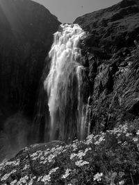 Scenic view of waterfall