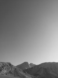 Scenic view of mountains against clear sky