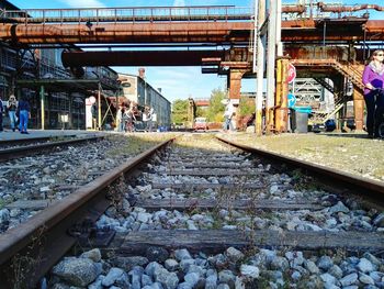 Railroad tracks in city