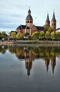 Reflection of building in lake