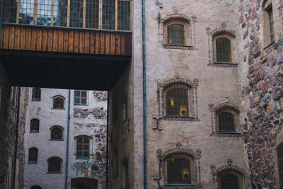 Low angle view of old building in town