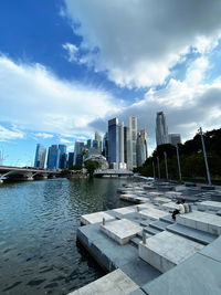 Modern buildings in city against sky