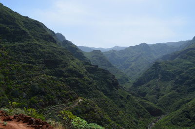 Scenic view of mountains against sky