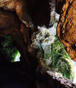 Close-up of rock formation in cave