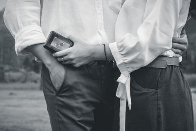 Vintage photo of a couple in nature