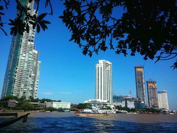 Low angle view of skyscrapers in city