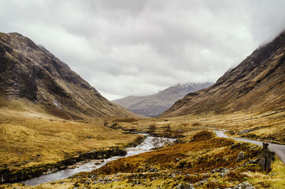 Scenic view of mountains against sky