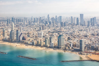 Aerial view of buildings in city