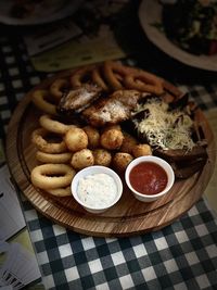 Close-up of food in plate on table