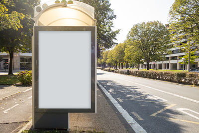 Street light on road in city