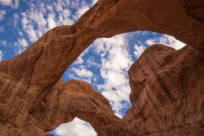 Low angle view of rock formations