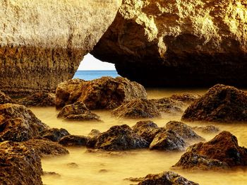 Rock formations by sea