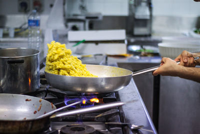 Man preparing food in kitchen