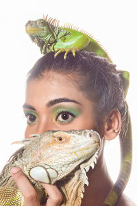 Portrait of girl holding ice cream