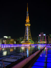 Illuminated eiffel tower at night
