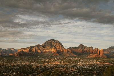 Sunset viewpoint in sedona as seen from airport mesa vortex looking towards both sides of town