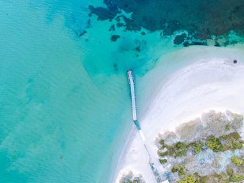 High angle view of people on beach